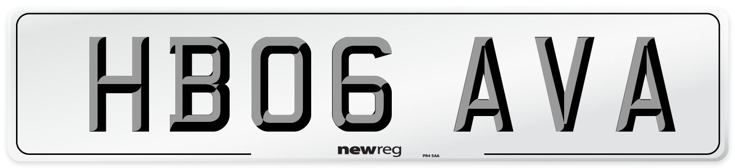 HB06 AVA Number Plate from New Reg